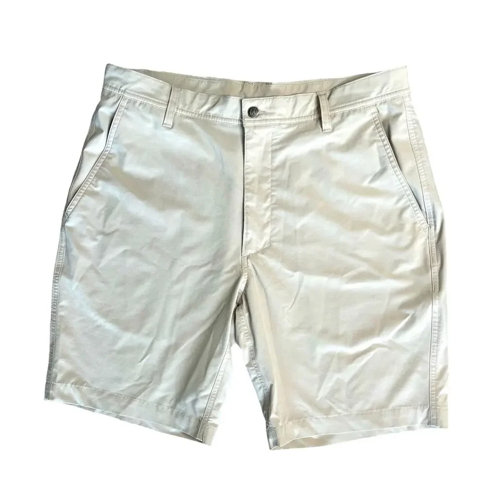 FOOTJOY Men's Creamy Beige Flat Front Shorts